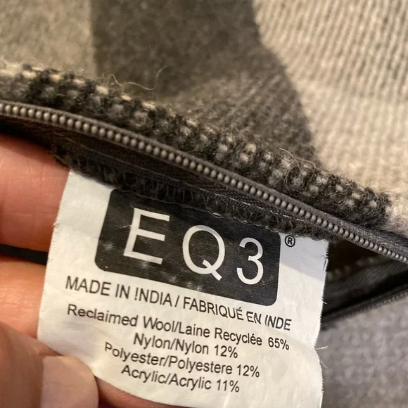 EQ3 plaid wool pillow cover - Picture 6 of 6